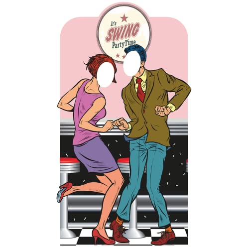 SS11048 1950s Jive Swing Dancing Diner Couple Stand in Cardboard Cutout Standee Standup