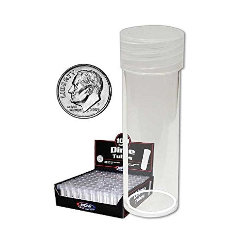 BCW Dime Coin Storage Tubes - 100 ct