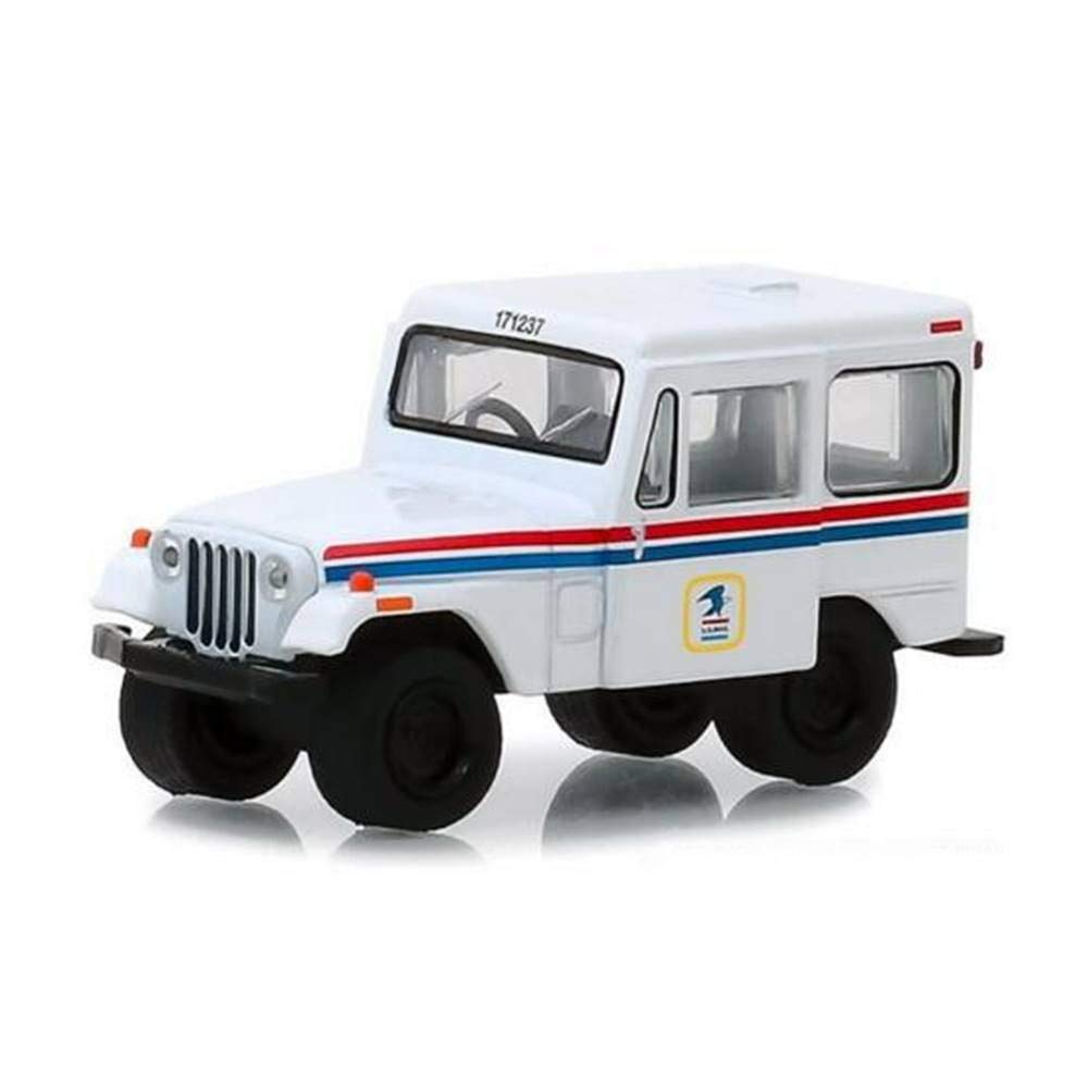 GreenLight 29997 United States Postal Service (USPS) 1971 Jeep Dj-5 Postal Mail Delivery Vehicle Hobby Exclusive 1/64 Diecast Model Car, White