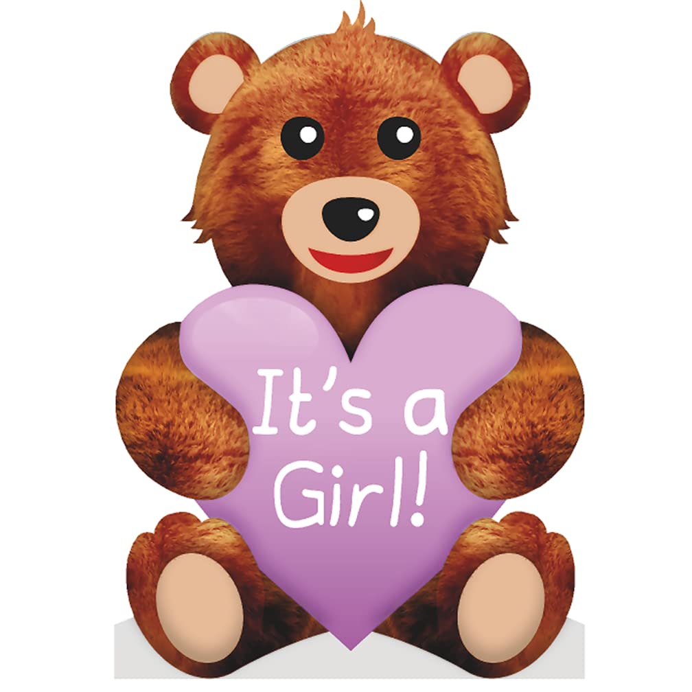 SP12133 It's a Girl Teddy Bear Baby Shower Cardboard Cutout