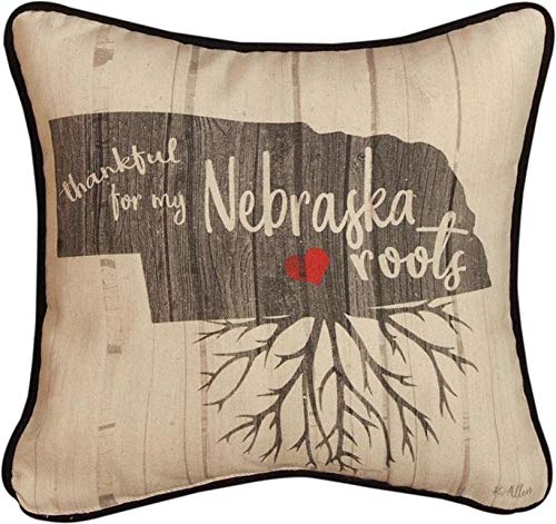 Manual Woodworkers Woodworkers & Weavers SDPTNE 12 x 12 in. Thankful for My Roots Nebraska KAL Pillow