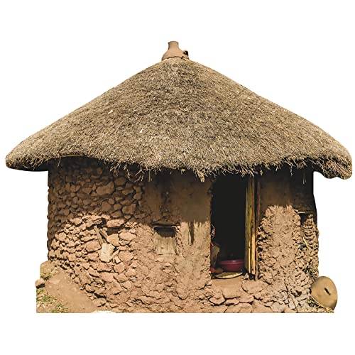 H13552 Ethiopia African Stone Round Hut Godjo Rondavel Shelter Cardboard Cutout Standee Standup