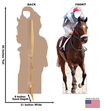 Load image into Gallery viewer, Horse and Jockey Life-Size Cardboard Standin

