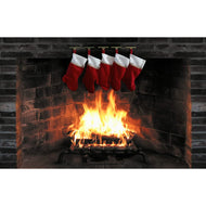 SP12127 Fireplace with Christmas Stockings for Santa Cardboard Cutout