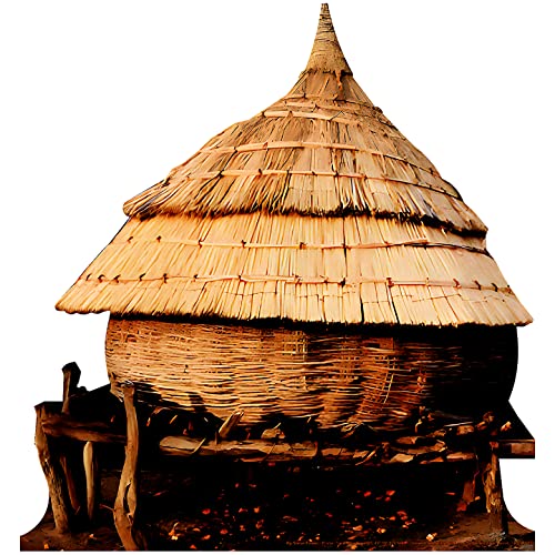 H13554 South Sudan African Straw Round Hut Godjo Rondavel Shelter Fantasy Orc Orcish Cardboard Cutout Standee Standup