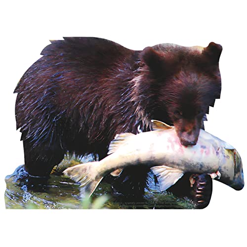 SP12693 Bear Cub Water with Salmon Alaska Animal Cardboard Cutout Standee Standup