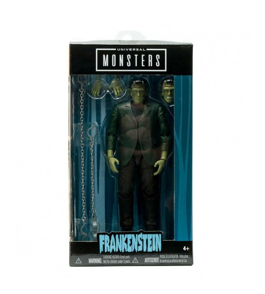 Jada 253251014 Toys Universal Monsters Frankenstein 6” Deluxe Collector Figure, Black, Standard Size
