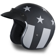 Daytona Helmets 3/4 Shell Open Face Motorcycle Helmet [Captain America Stealth] [XL]