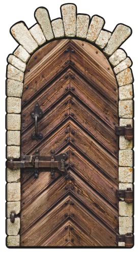 SP12640 Old Wooden Door Gothic Midieval Cardboard Cutout Standee Standup