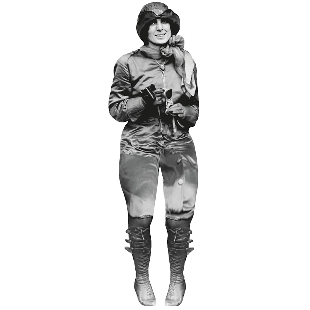 H58096 Harriet Quimby April 16 1912 Aviator Cardboard Cutout Standee Standup