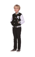 Child Letterman Jacket:Black S