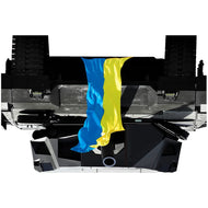 H32028 Toppled Knocked Over Russian Tank Ukraine Flag Cardboard Cutout Standee Standup