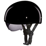 Daytona Helmets Half Skull Cap Motorcycle Helmet W/ Inner Shield DOT Approved [Hi-Gloss Black] [S]