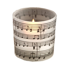 Load image into Gallery viewer, 42 Musical Note Design Candles, Frosted Glass Candle Holder, Music Note Favors, Wedding Favors, Bridal Shower Favors, Pack of 42
