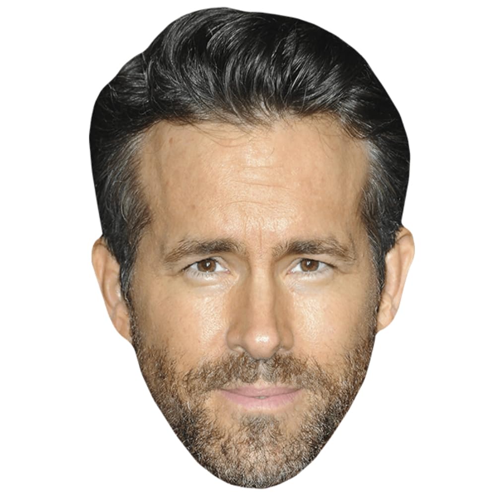 AT TEN Ryan Reynolds Cage Celebrity Mask, Flat Card Face, Fancy Dress Mask