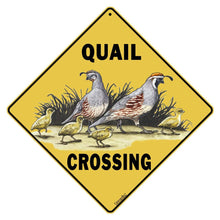 Load image into Gallery viewer, CROSSWALKS Quail Crossing Sign - 12&quot; X 12&quot; Aluminum Sign (X143)
