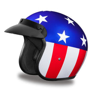 Daytona Helmets 3/4 Shell Open Face Motorcycle Helmet â€“ DOT Approved [Captain America] [XS]