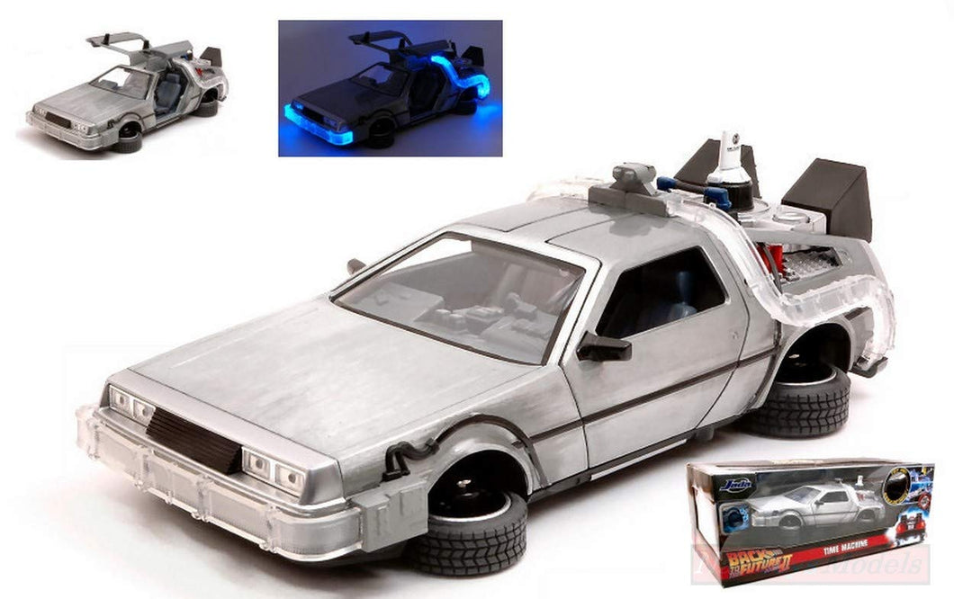Jada Toys Scale Model Compatible with DE LOREAN Back to The Future II Flying Version & Lights 1:24 JADA31468