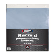 BCW 4 Mil Record Sleeves (12 Inch) - 100 ct | Clear Polypropylene Vinyl Album Protectors for 33 1/3 RPM | Archival Quality, Acid-Free | Premium Outer Sleeves for Storage of Your Vinyl Collection