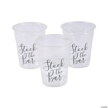 Load image into Gallery viewer, Fun Express STOCK THE BAR CLEAR PLASTIC CUPS - Party Supplies - 50 Pieces
