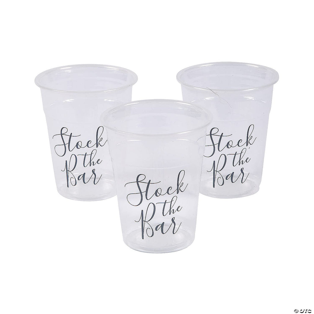 Fun Express STOCK THE BAR CLEAR PLASTIC CUPS - Party Supplies - 50 Pieces