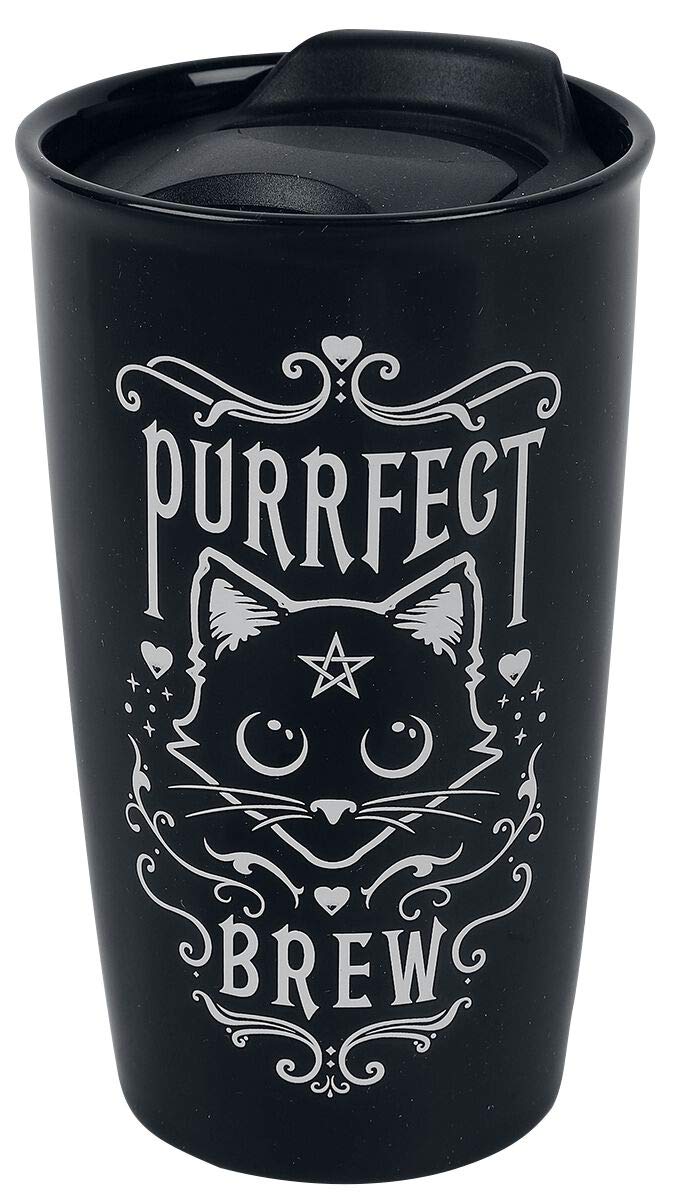 Alchemy Gothic The Vault Purrfect Brew Double Walled Ceramic Coffee Mug