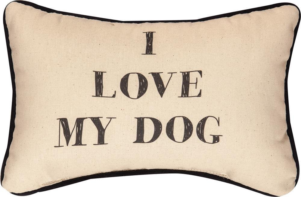 Manual Woodworkers I Love My Dog Word Pillow 12.5X8.5