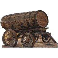 H49895 Pioneer Wood Beer Whiskey Water Barrel Wagon Cardboard Cutout Standee Standup
