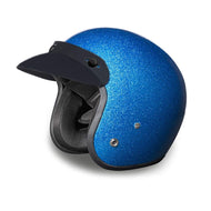 Daytona Helmets 3/4 Shell Open Face Motorcycle Helmet – DOT Approved [Blue Metal Flake] [XL]