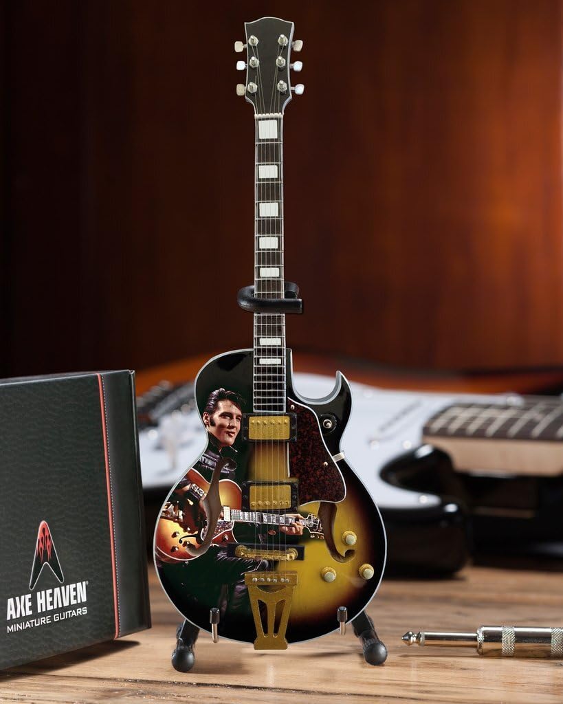 Axe Heaven Licensed Elvis Presley '68 Special Hollow Body Mini Guitar Replica (EP-361) Gold