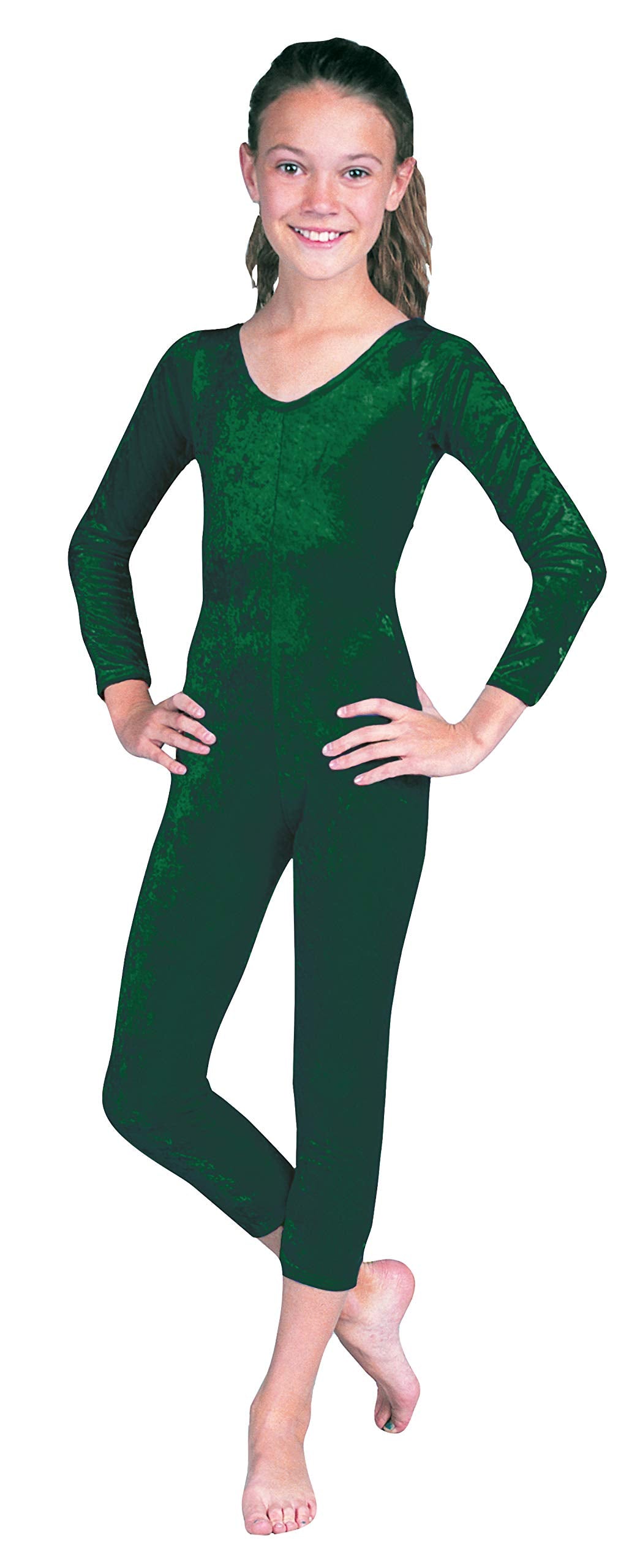 Gril's Unitard Green Velvet XS