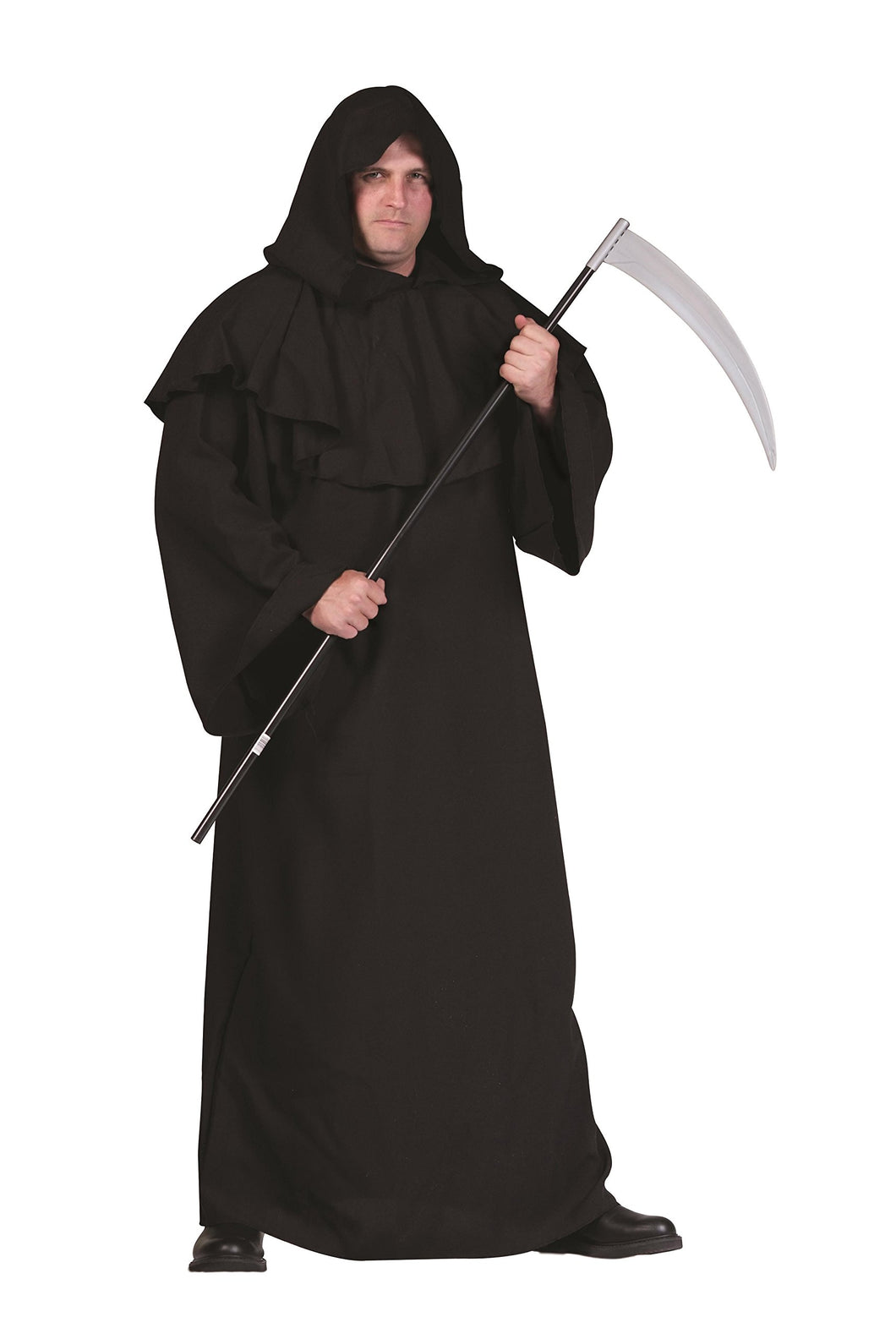 Men's Plus SzHooded Black Robe