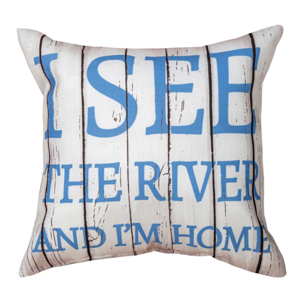 Manual Woodworkers SDPIST River Life I See The River Climaweave Pillow, 12-inch Square, Multicolor