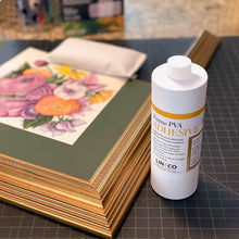 Load image into Gallery viewer, LINECO PVA Adhesive, Picture Frame Glue, Adhere Wood or MDF Frames, Dries Clear Flexible, 1 Quart, Ideal for Wood Paper Board Framing Collage Crafts Bookbinding
