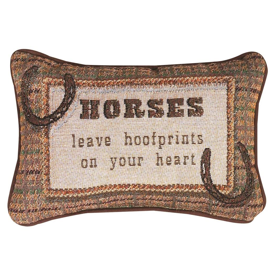 Manual Woodworkers 12.5 x 8.5-Inch Decorative Embroidered Word Pillow, Horses Leave Hoofprints