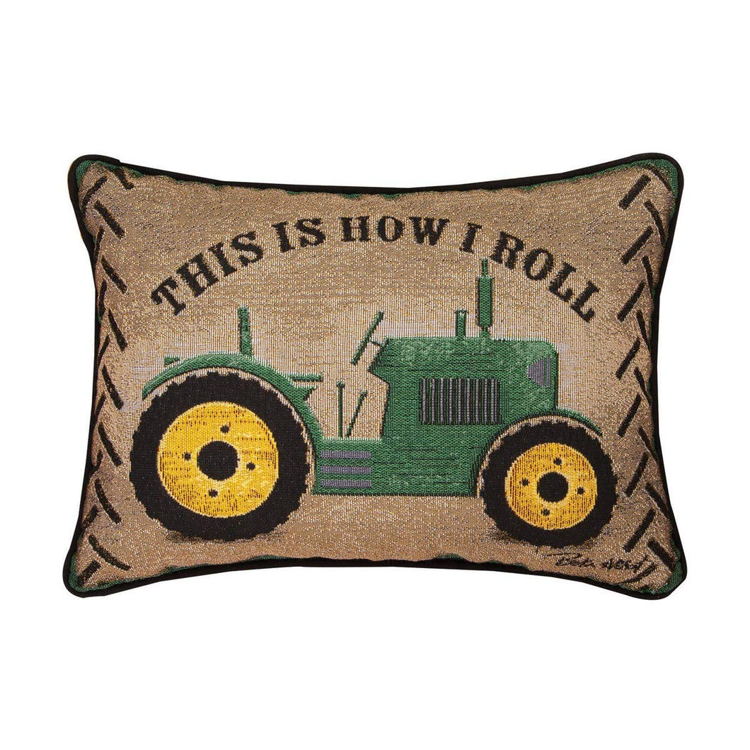 HlpiAMok SPPRANDOM Aeiniwer Manual Woodworkers Woodworkers Green Tractor This is How I ROLL RECTANGLUAR Pillow 18