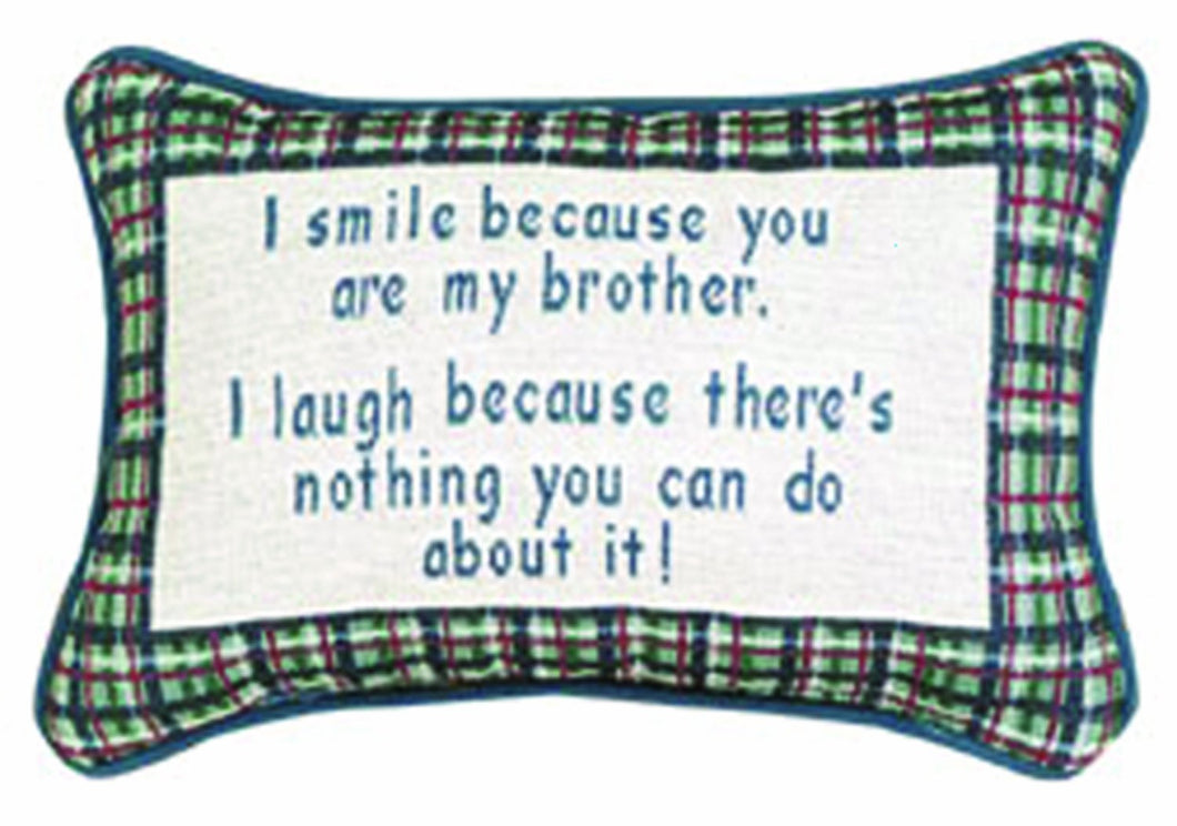 Manual Woodworkers I Smile I Laugh/Brother 12.5 x 8.5-Inch Decorative Throw Pillow