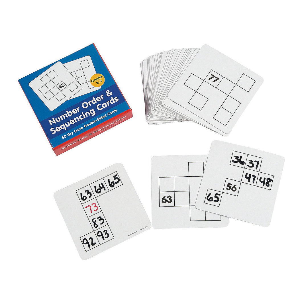 Fun Express Number Order & Sequencing Cards - 50 Pieces - Educational and Learning Activities for Kids