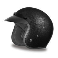 Daytona Helmets 3/4 Shell Open Face Motorcycle Helmet – DOT Approved [Black Metal Flake] [XS]