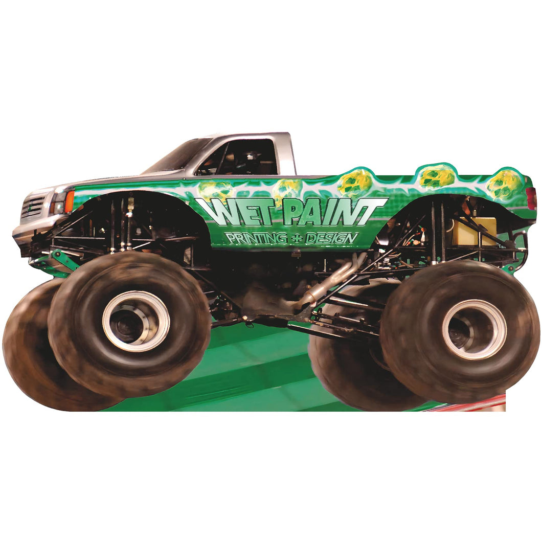 SP12686 Waterproof Plastic Monster Truck Custom Logo Or Text Plastic Cutout Standee Standup