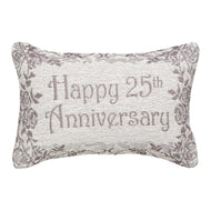 Manual Woodworkers Woodworker Pillow-Happy 25th Anniversary-Gold (12.5 X 8.5)