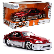 Load image into Gallery viewer, Jada Toys Bigtime Muscle 1:24 1989 Ford Mustang GT Die-cast Car Red Silver, Toys for Kids and Adults
