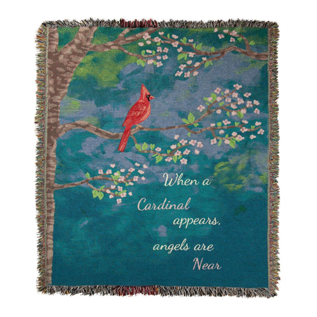 Manual Woodworkers When A Cardinal Appears Light Tapestry Throw