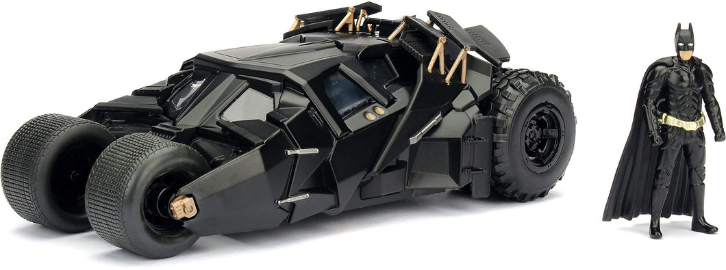 Jada Toys DC Comics 2008 The Dark Knight Batmobile With Batman figure; 1:24 Scale Metals Die-Cast Collectible Vehicle