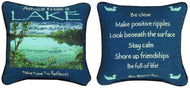 Manual Woodworkers The Lodge Collection Reversible Throw Pillow, 12.5 X 12.5-Inch, Advice from a Lake X Your True Nature