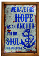 Manual Woodworkers Hope Anchor Wood/Metal Word Sign