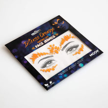 Load image into Gallery viewer, Neon UV Face Jewels by Moon Glow - Festival Face Body Gems, Crystal Make up Eye Glitter Stickers, Temporary Tattoo Jewels (Intense Orange)

