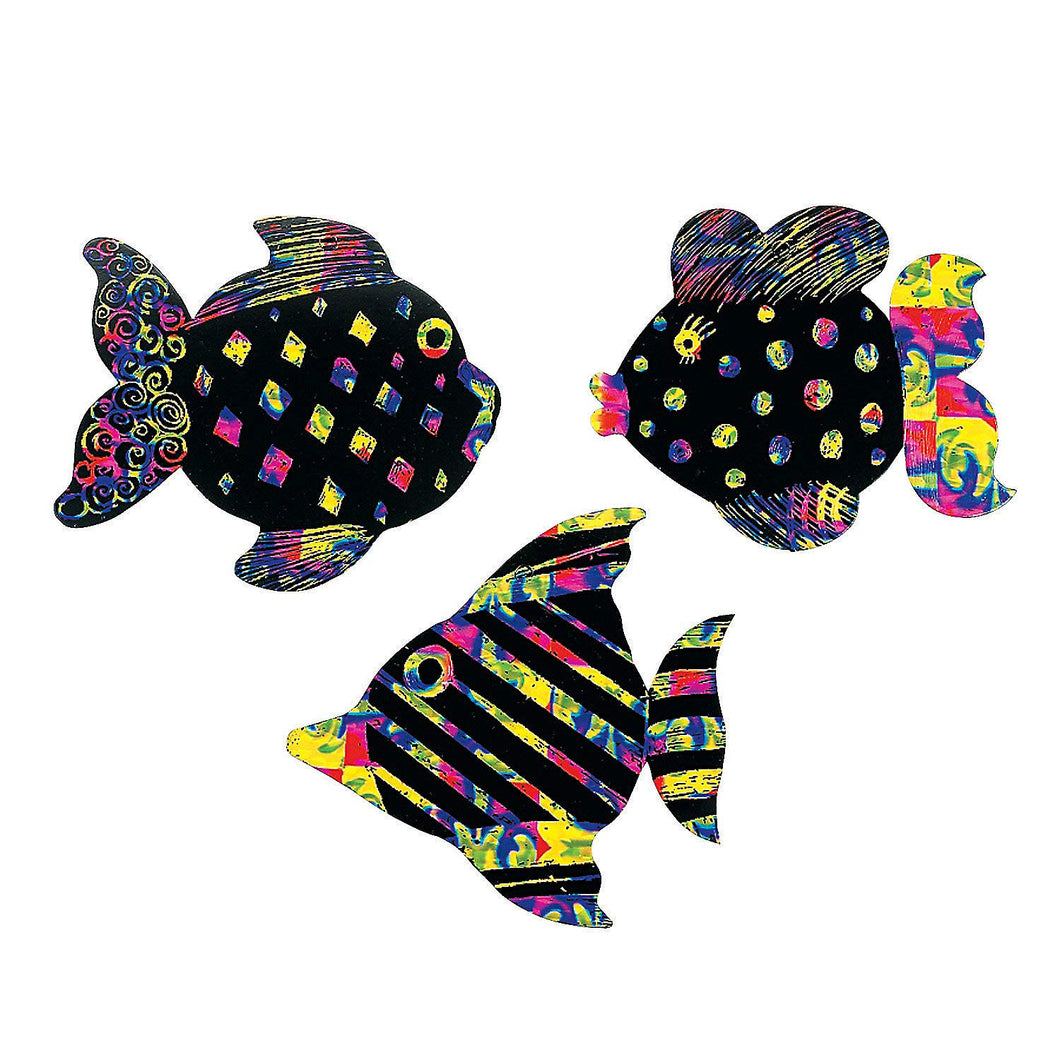 Magic Color Scratch Fish (24Pc) - Crafts for Kids and Fun Home Activities