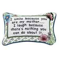 Manual Woodworkers 12.5 x 8.5-Inch Decorative Throw Pillow, I Smile I Laugh/Mother