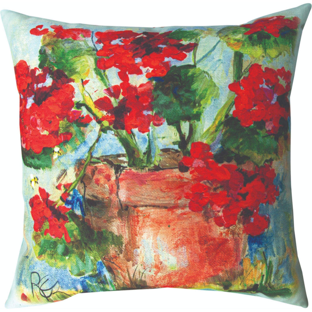 Manual Woodworkers Woodworkers SLSGER 18 x 18 in. Geranium Outdoor Pillow